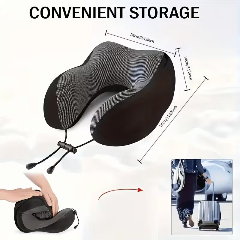 Travel Neck Pillow with Hood & Eye Mask